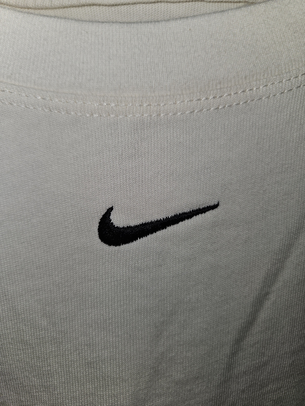 Nike Women’s Cream Short Sleeve Crewneck Tee with Black Swoosh - Picture 2 of 3